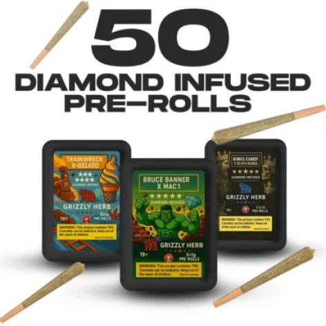 Grizzly Herb Diamond Edition 50-Pack Pre-Rolls
