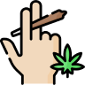 Hand picking icon representing handpicked quality strains